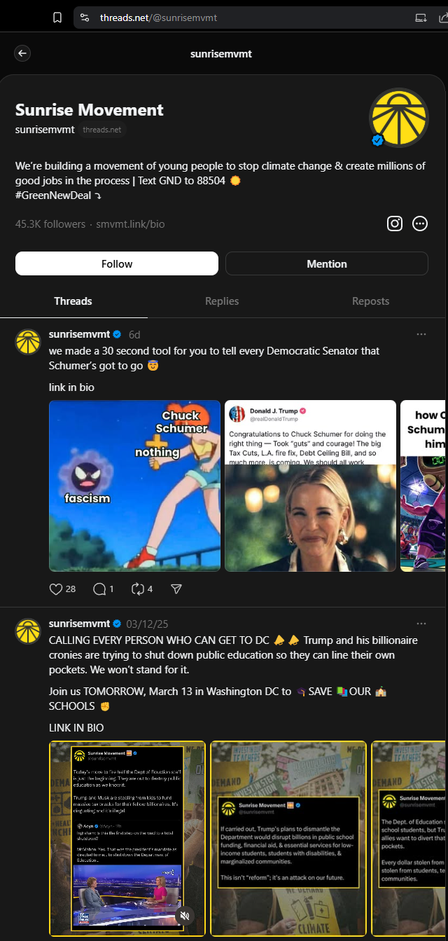 Sunrise Movement Threads Screenshot 3-21-2025.png