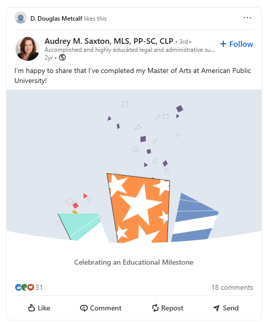 DD Metcalf LIKES Audre Saxton POST.png